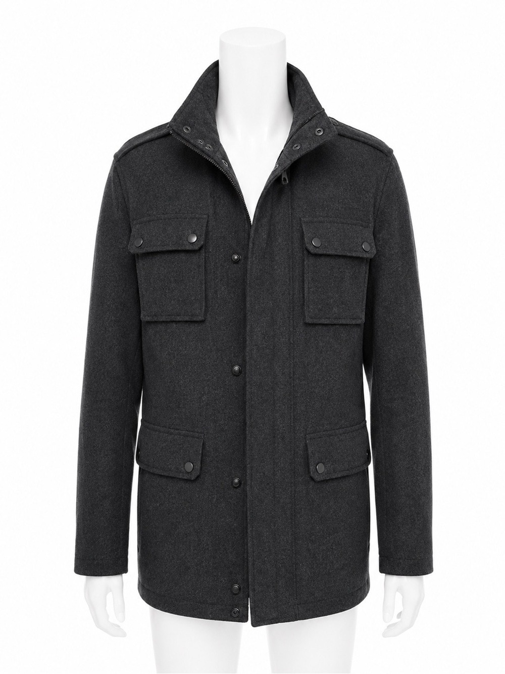 Calvin Klein Men’s Charcoal Grey Wool Blend Dress Coat Jacket Small